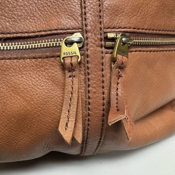 Fossil Erin Foldover Tote Shoulder Crossbody Bag Satchel Hobo Leather - Picture 9 of 16